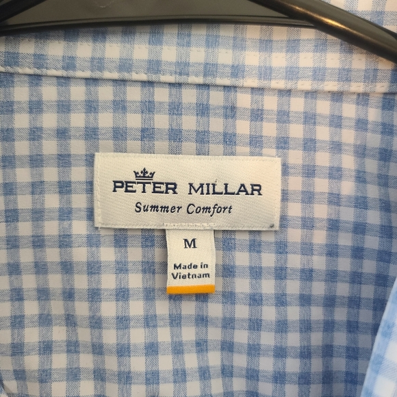 Peter Millar Men’s 2-Shirt Bundle Gingham & Check Button Downs Size M - Picture 7 of 14